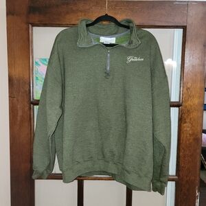 The Greenbrier Men's Olive Quarter-Zip Pullover Sweater Size XL